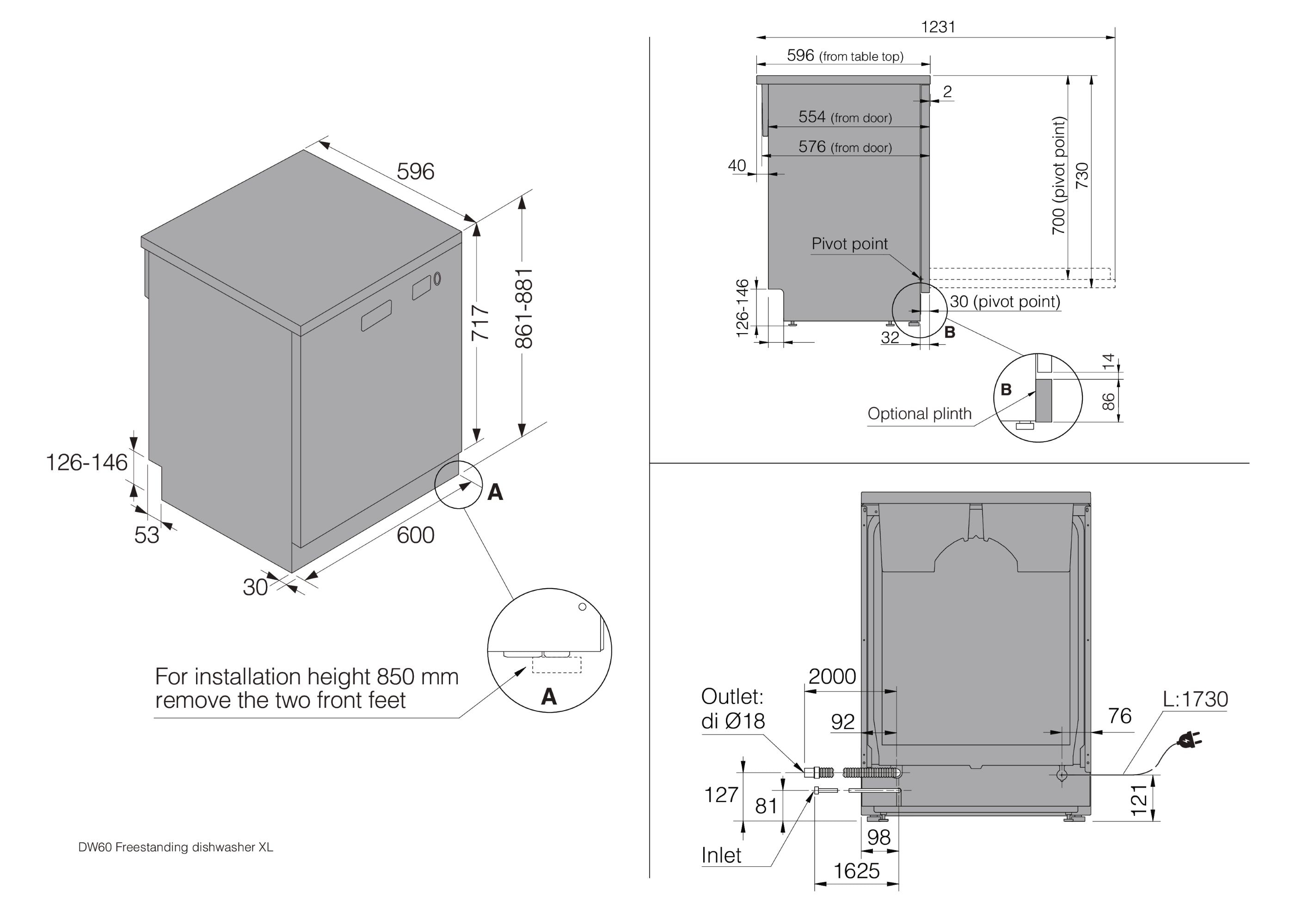 Lavavajillas Asko 14 servicios, 60 cm - DFS344ID.S Acero Inox-3