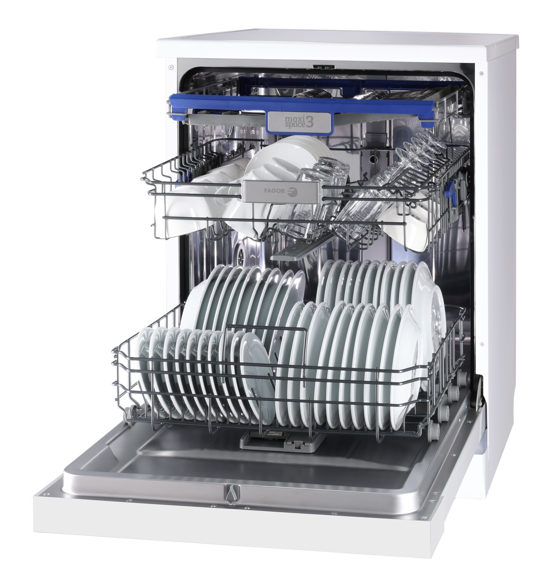 Máquina de Lavar Loiça Fagor 4LVF-635 de 14 Conjuntos, 3ª Bandeja e de 60 cm - Branco Branco-11