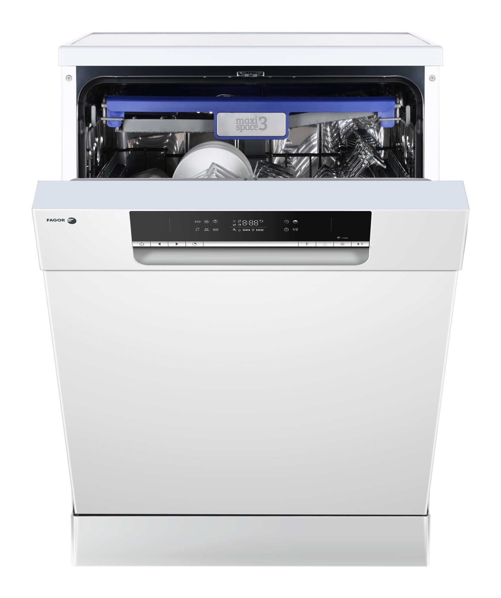 Máquina de Lavar Loiça Fagor 4LVF-635 de 14 Conjuntos, 3ª Bandeja e de 60 cm - Branco Branco-16