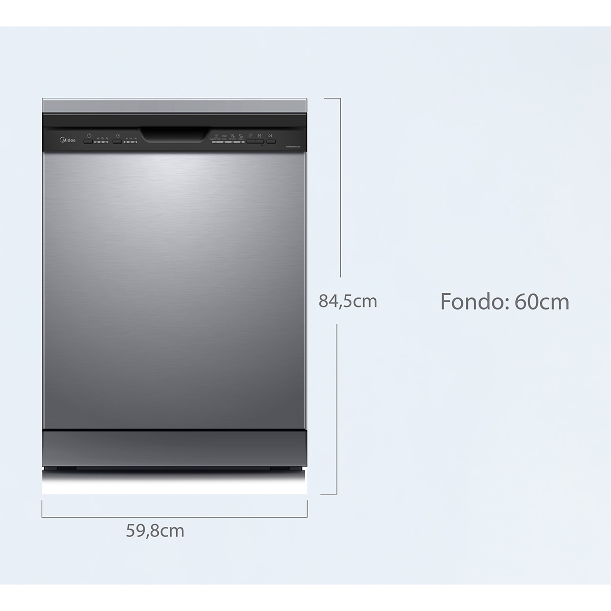 Lavavajillas Midea 14 servicios, Bandeja para cubiertos, 60 cm - MDWPF1433CSS-W-EU Inox-3