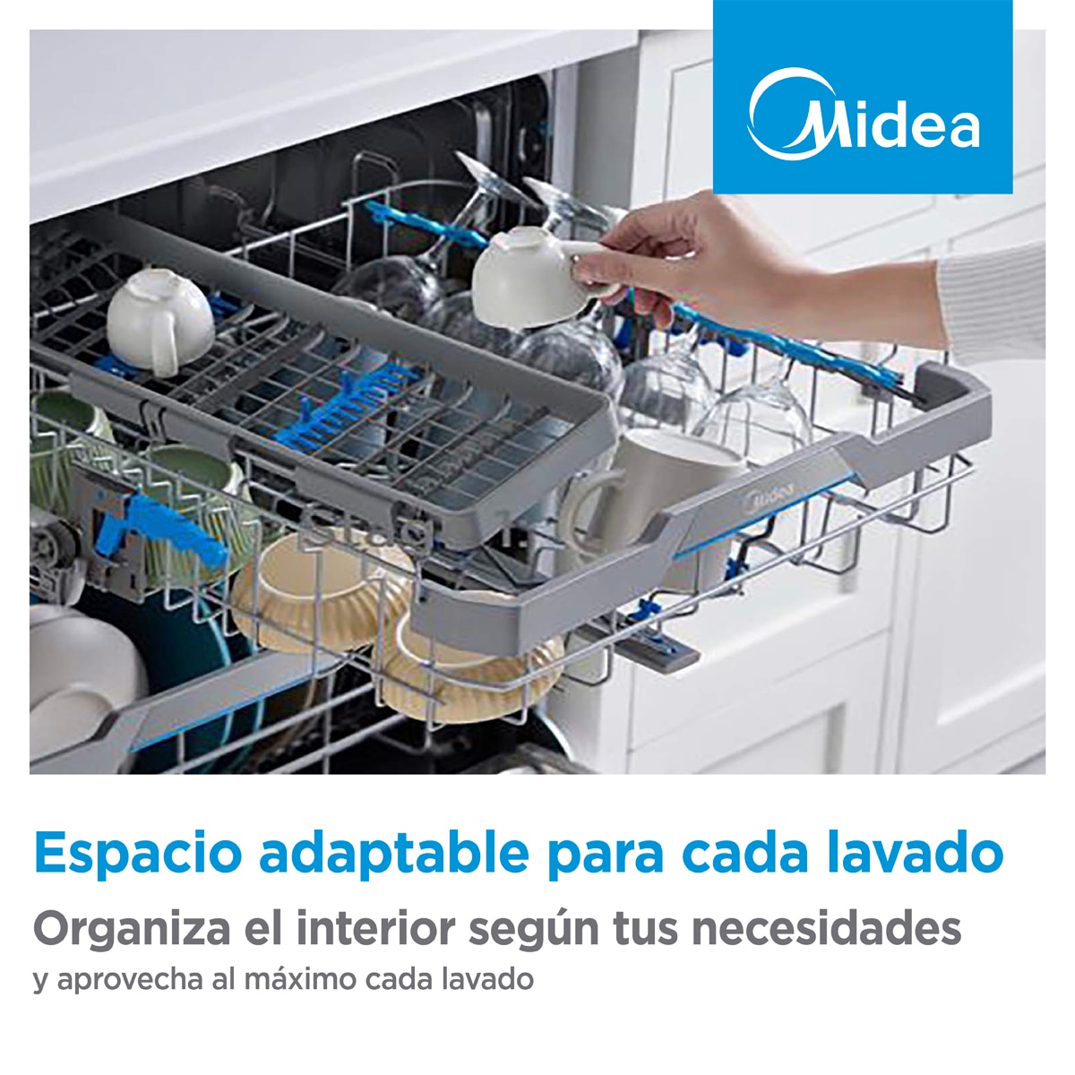 Lavavajillas Midea 14 servicios, Bandeja para cubiertos, 60 cm - MDWPF1433CSS-W-EU Inox-11