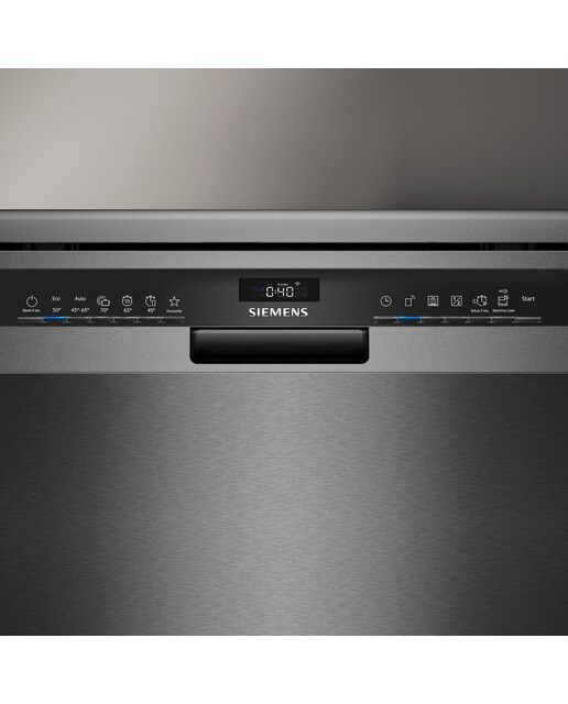 Lavavajillas Siemens 14 servicios, Bandeja Cubiertos, 60 cm iQ300 - SN23EC03ME - Acero negro cepillado antihuellas Acero negro cepillado antihuellas-3