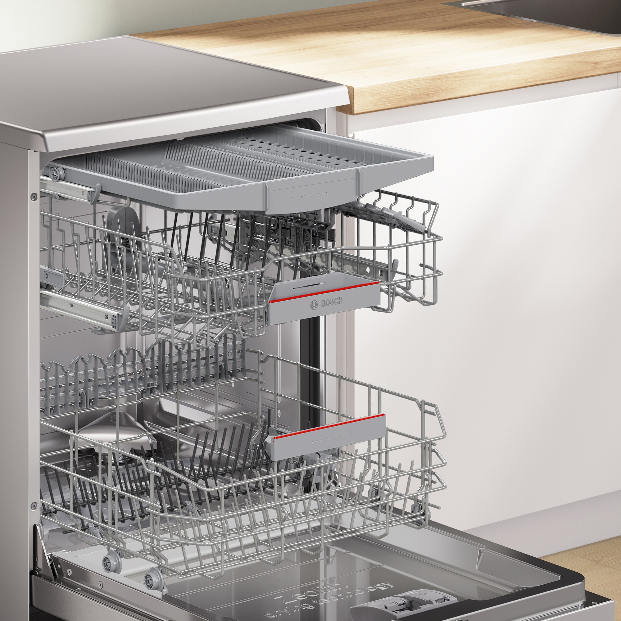 Lavavajillas Bosch 14 servicios, Bandeja para cubiertos, 60 cm - SMS6ZCI10E Acero Inox-5