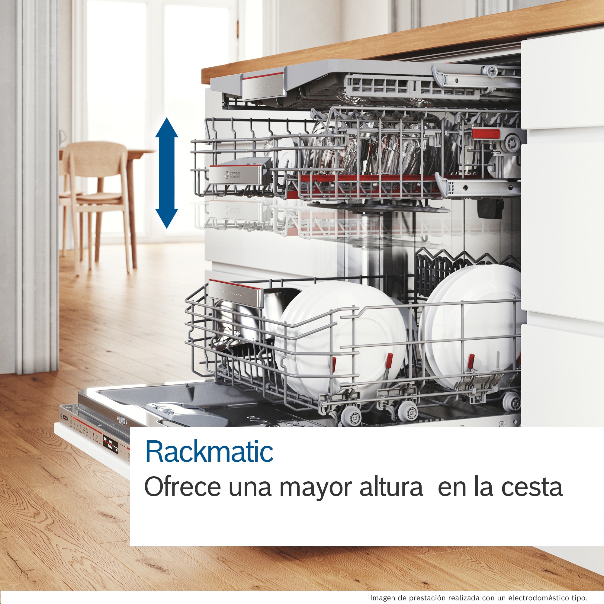 Lavavajillas Bosch 14 servicios, Bandeja para cubiertos, 60 cm - SMS6ECW15E Blanco-8