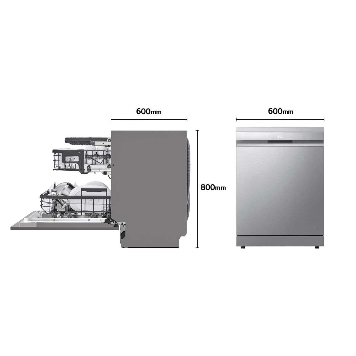 Lavavajillas LG 14 servicios, 60 cm, con bandeja para cubiertos - DF587HVS - Acero antihuellas Acero antihuellas-4
