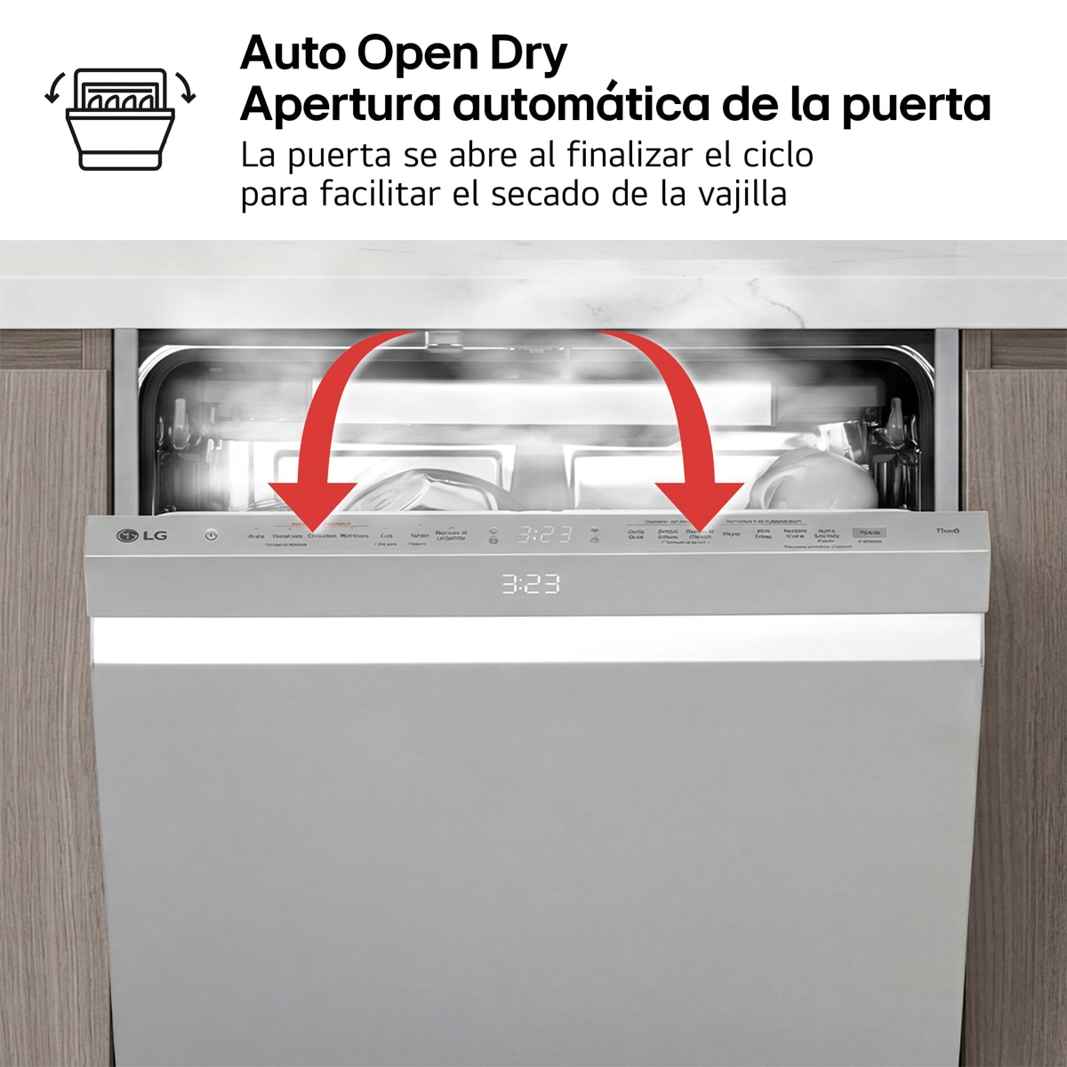 Lavavajillas LG 14 servicios, 60 cm, con bandeja para cubiertos - DF587HVS - Acero antihuellas Acero antihuellas-12