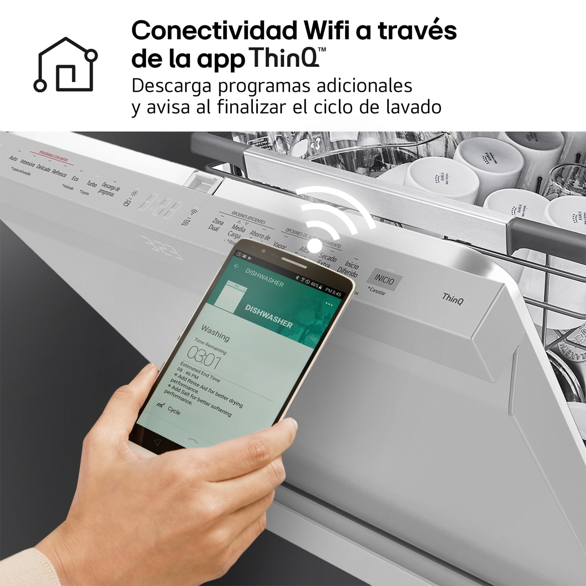 Lavavajillas LG 14 servicios, 60 cm, con bandeja para cubiertos - DF587HVS - Acero antihuellas Acero antihuellas-14