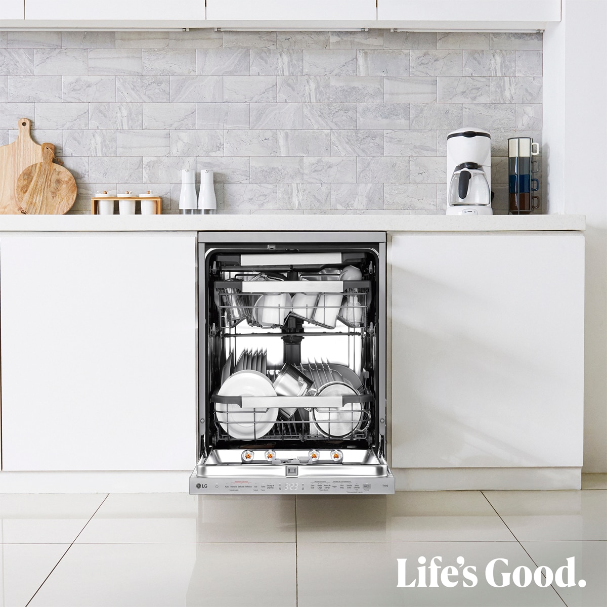 Lavavajillas LG 14 servicios, 60 cm, con bandeja para cubiertos - DF587HVS - Acero antihuellas Acero antihuellas-16