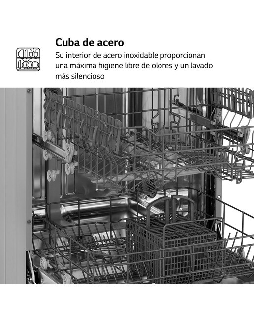 Lavavajillas LG DF030FL, cuba acero inoxidable, Eficiencia E - Acero inoxidable antihuellas Acero inoxidable antihuellas-5