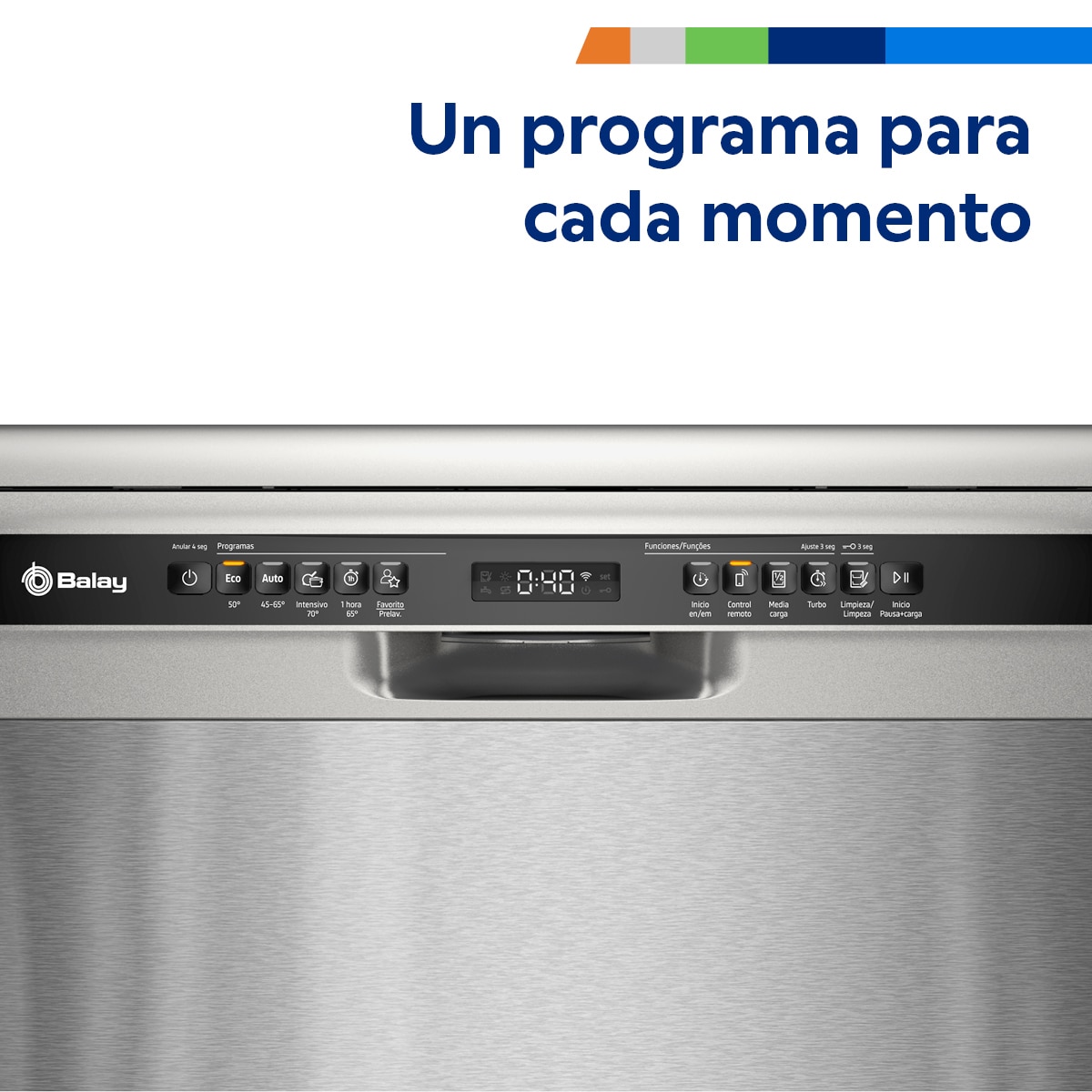 Lavavajillas Balay 13 servicios, 60 cm - 3VS5011IA Acero Inox-13