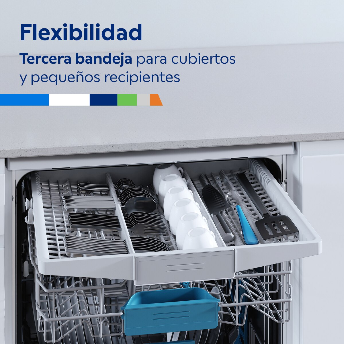 Lavavajillas Balay 14 servicios, Bandeja para  cubiertos, 60 cm - 3VS6361BP Blanco-7