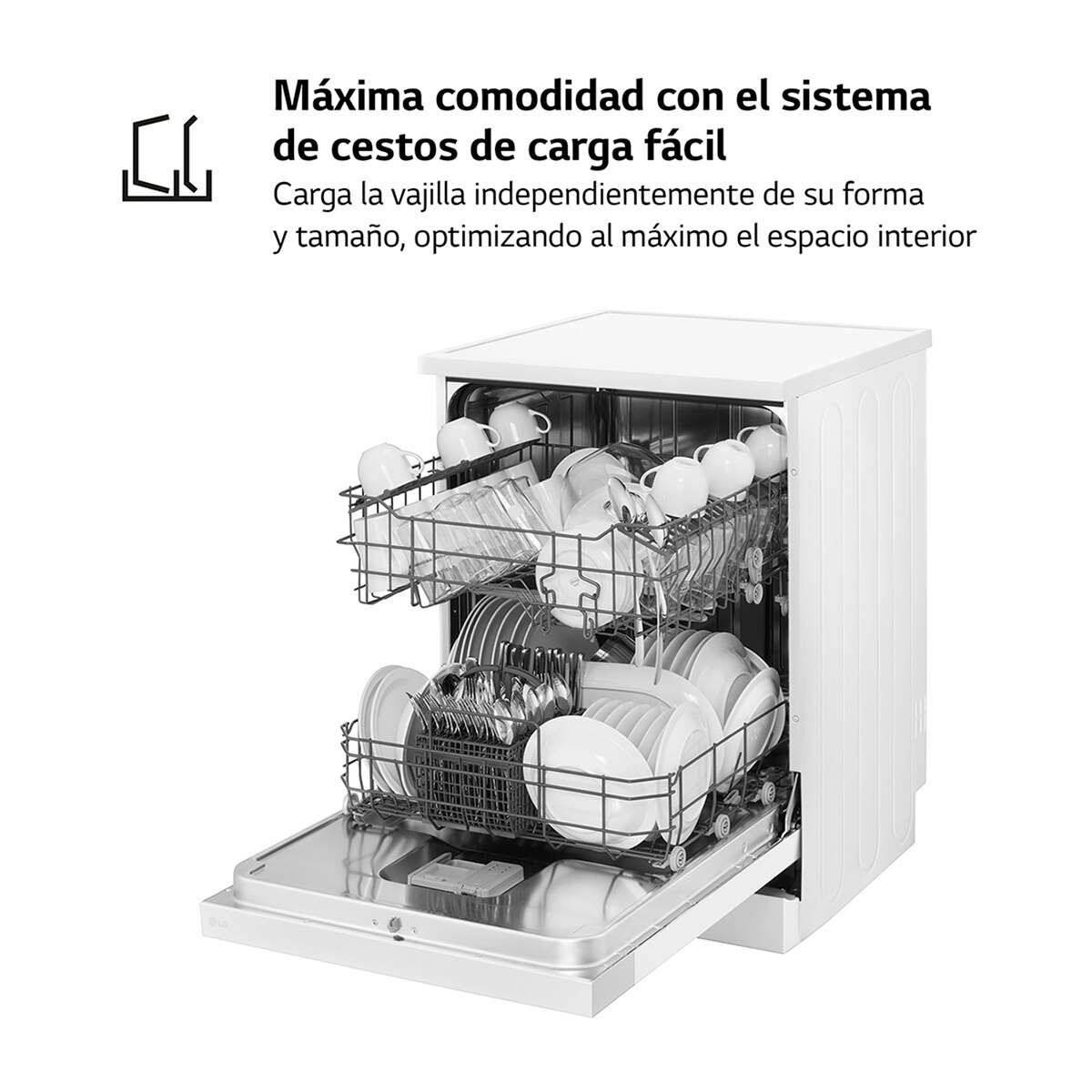 Lavavajillas LG 13 servicios, 60 cm - DF030FW Blanco-8