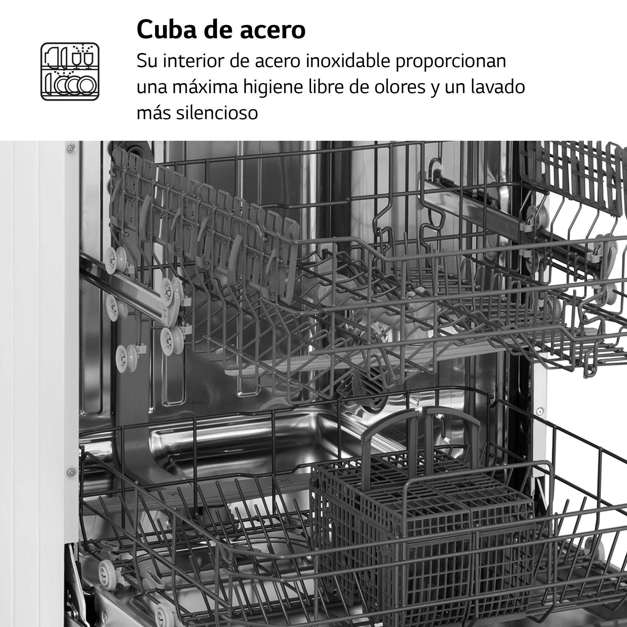 Lavavajillas LG 13 servicios, 60 cm - DF030FW Blanco-10