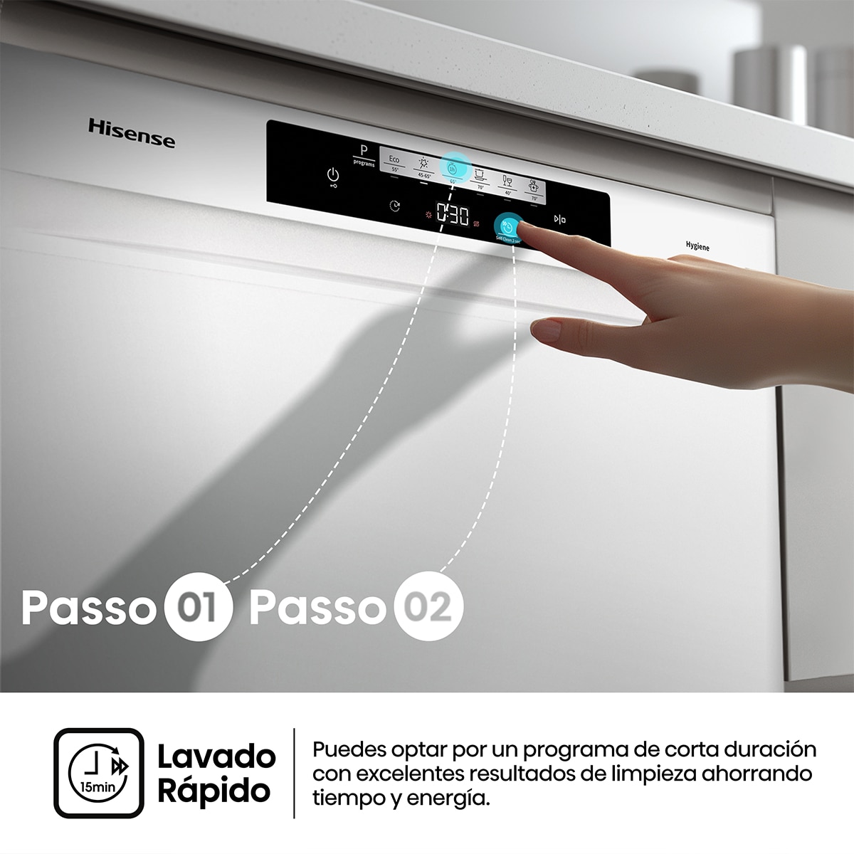 Thumbnail 5 de Hisense HS643C90W lavavajillas 16 servicios 60 cm