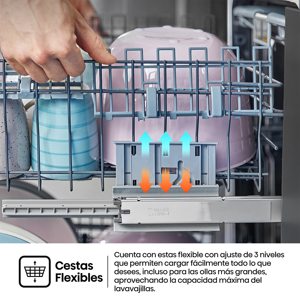 Lavavajillas Hisense 16 servicios, Bandeja para cubiertos, 60 cm - HS643C90W Blanco-9