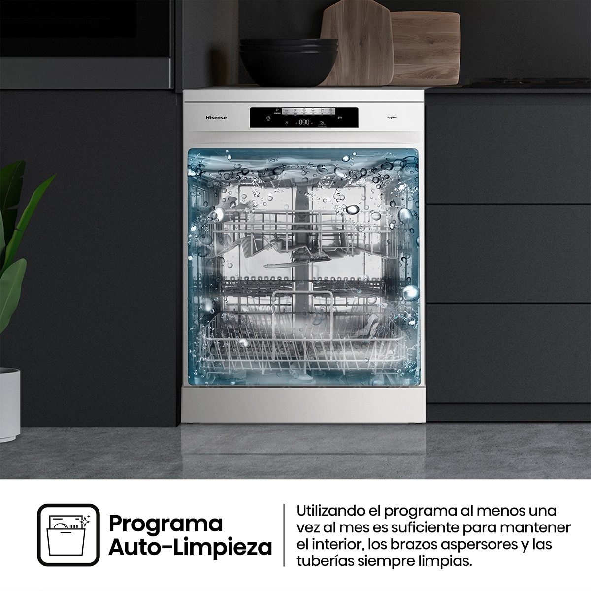 Lavavajillas Hisense 16 servicios, Bandeja para cubiertos, 60 cm - HS643C90W Blanco-13