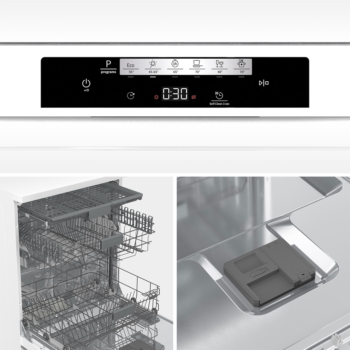 Lavavajillas Hisense 16 servicios, Bandeja para cubiertos, 60 cm - HS643C90W Blanco-15