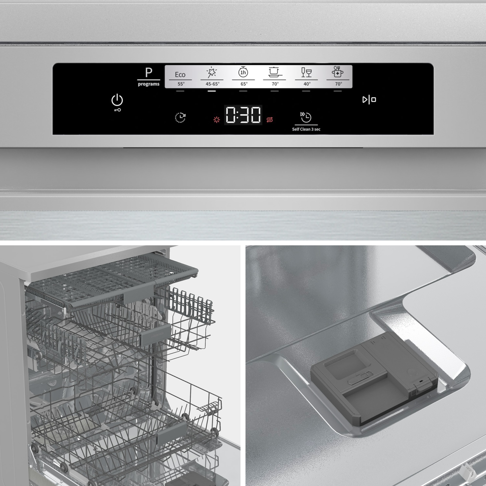Lavavajillas Hisense 16 servicios, Bandeja para cubiertos, 60 cm - HS643C90X Inox-12