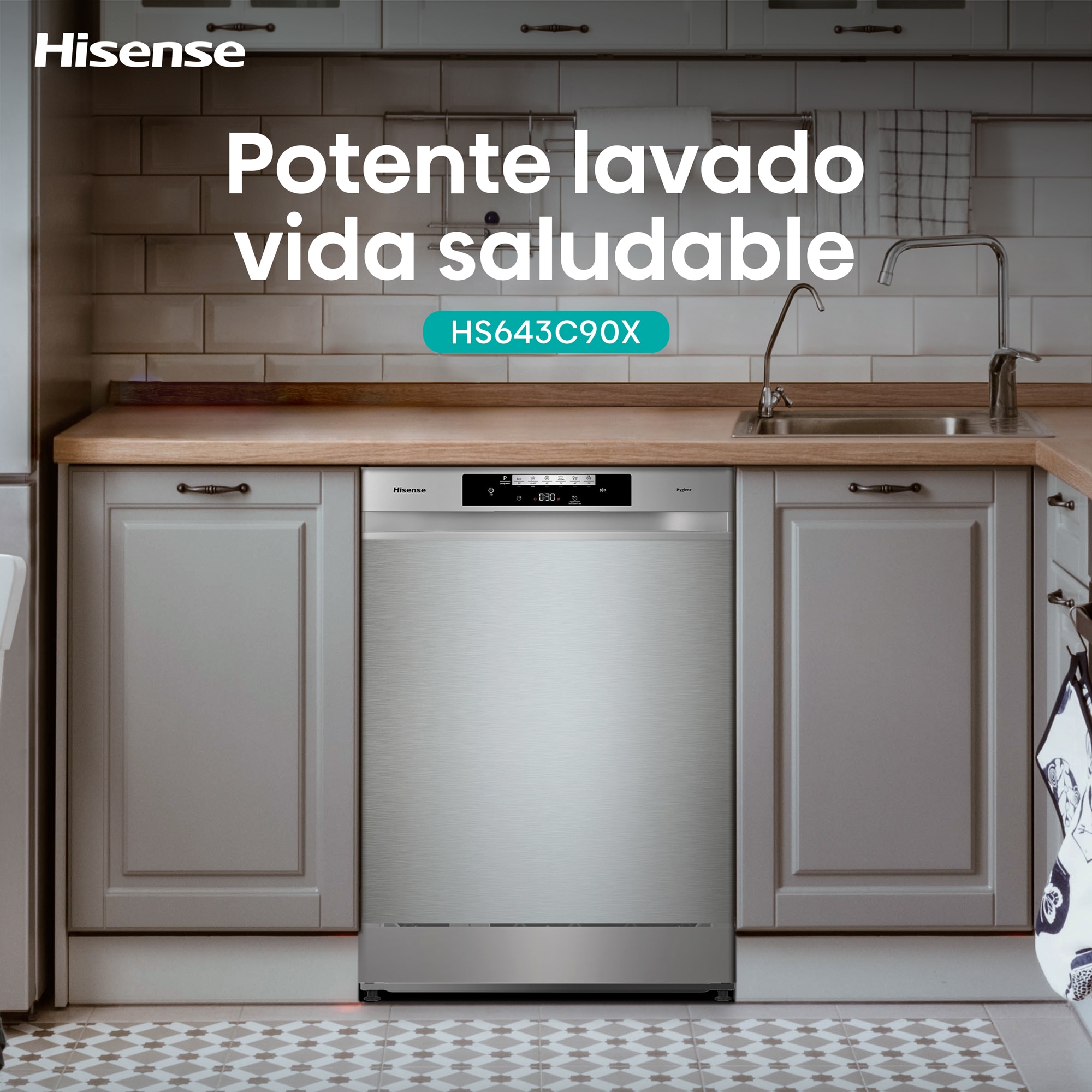 Lavavajillas Hisense 16 servicios, Bandeja para cubiertos, 60 cm - HS643C90X Inox-14