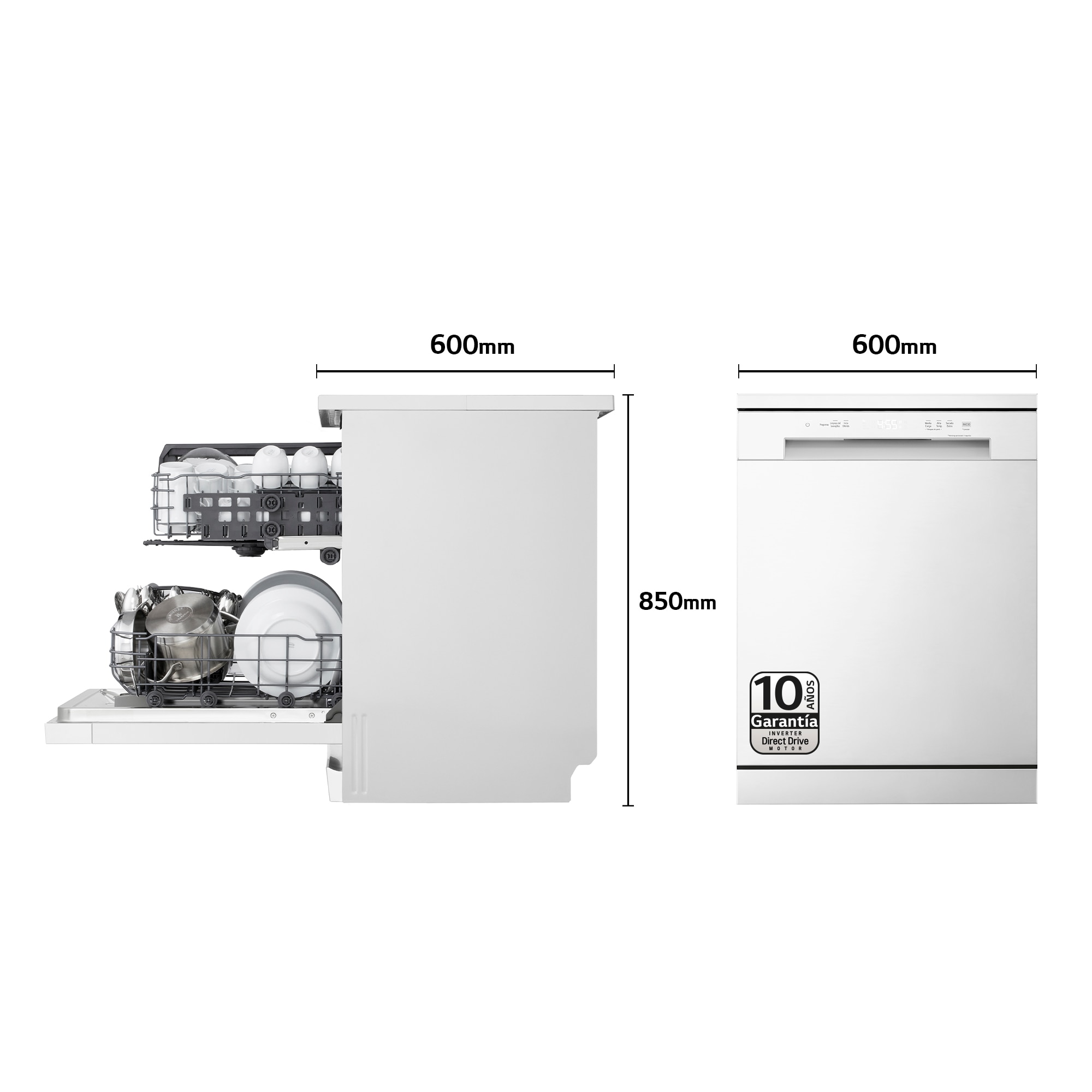 Lavavajillas LG 14 servicios,QuadWashTM, 60 cm - DF142FW Blanco-2