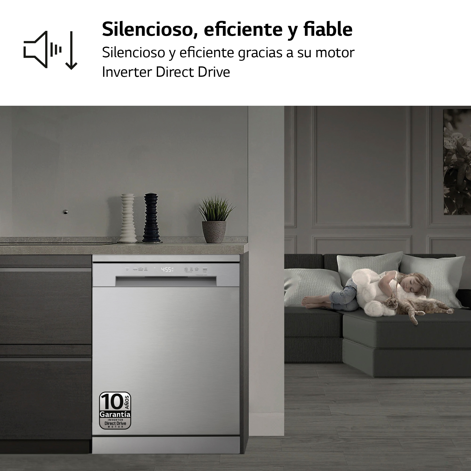 Lavavajillas LG 14 servicios,QuadWashTM, 60 cm - DF142FV Inox antihuellas-6