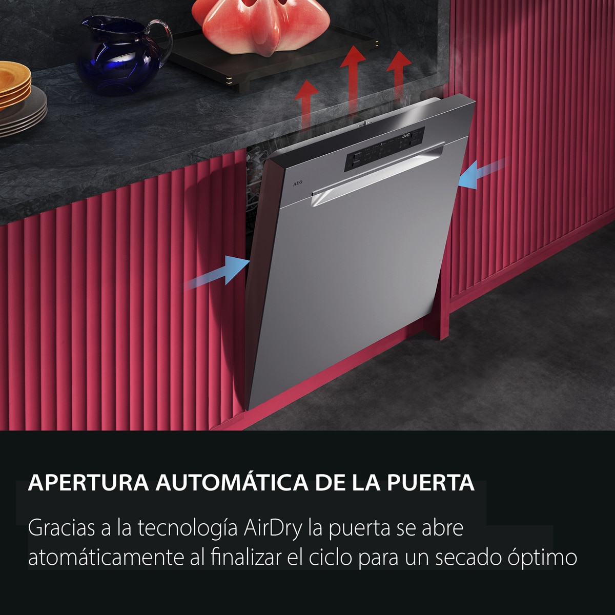 Lavavajillas AEG 14 servicios, Bandeja para cubiertos, 60 cm - FFB76717PM Acero Inox-9