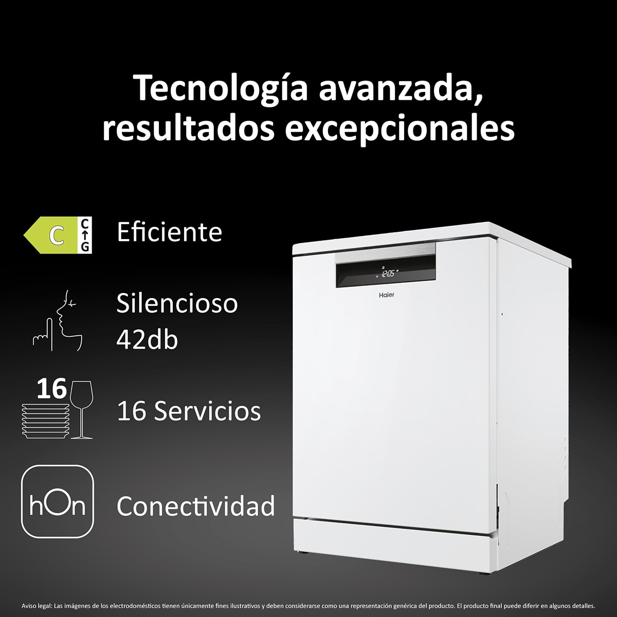 Thumbnail 4 de Lavavajillas Haier 16 Servicios 60cm XF 6C2M1PW 🚰