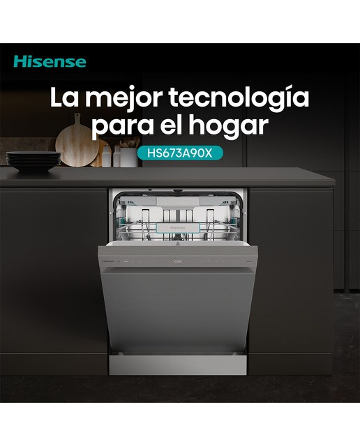 Lavavajillas Hisense 16 servicios, Bandeja para cubiertos, 60 cm - HS673A90X - Inox Inox-15