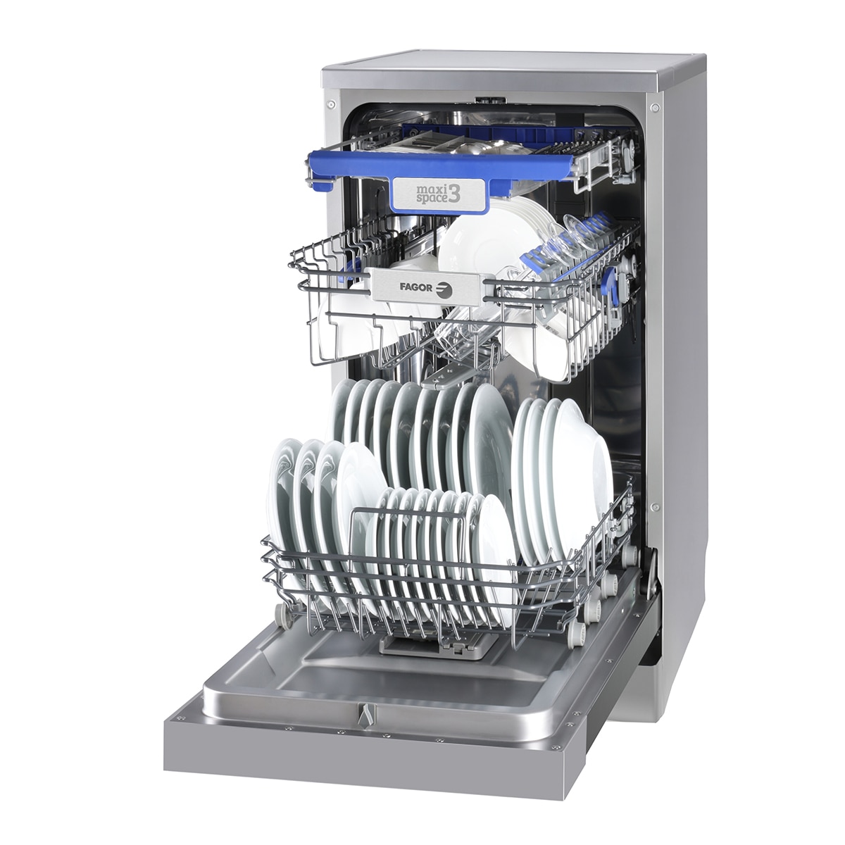 Lavavajillas Fagor 10 servicios, Bandeja para cubiertos, 45 cm - 4LVF-437ADX Inox-4