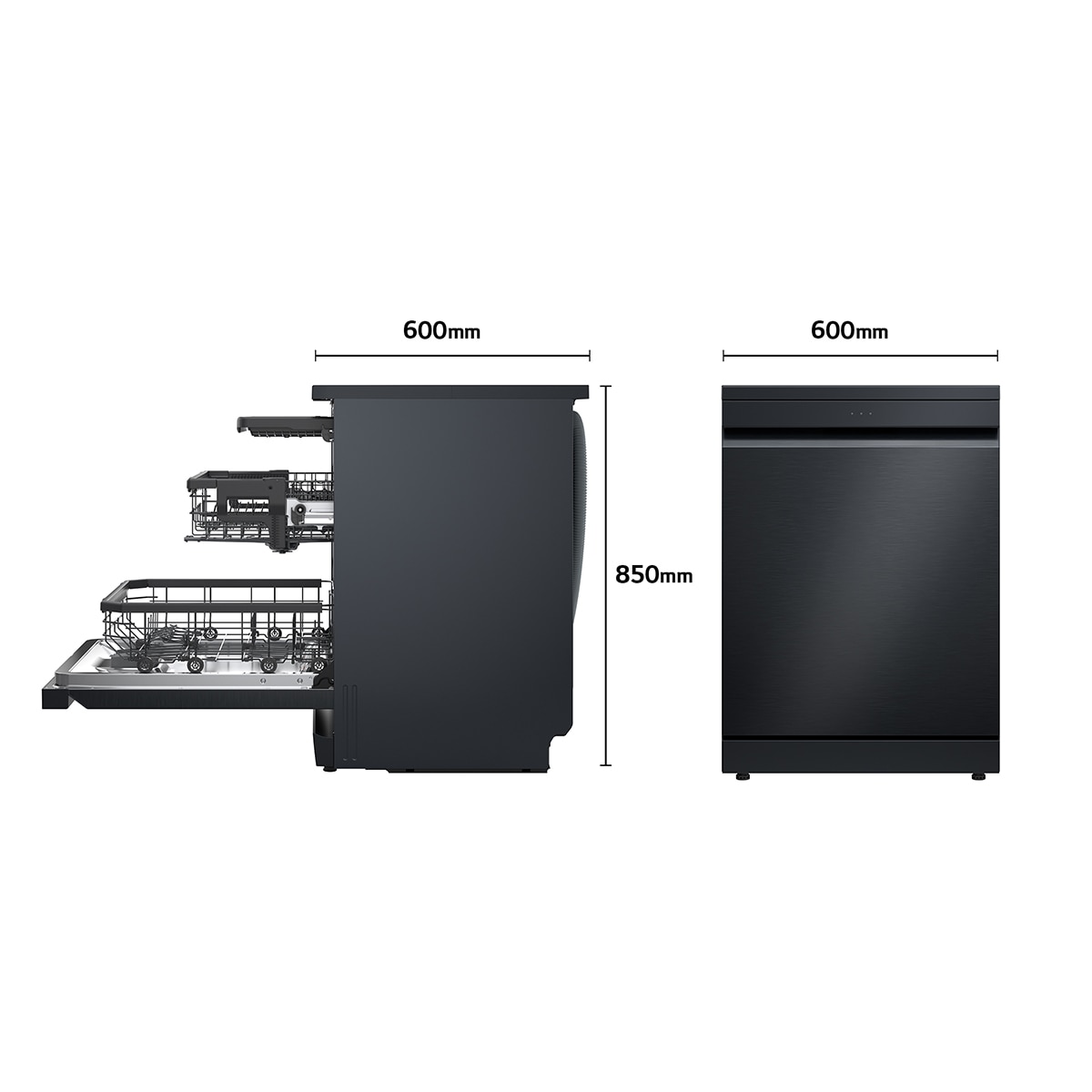 Lavavajillas LG 14 servicios QuadWashTM Steam con lavado a vapor y tercera bandeja - DF375HMS - Acero negro grafito Acero negro grafito-2