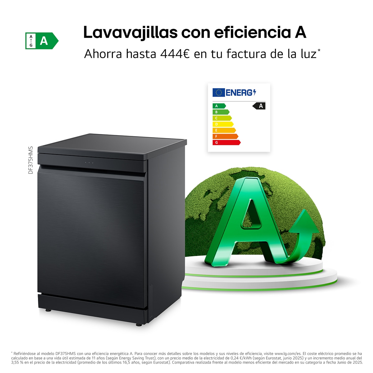 Lavavajillas LG 14 servicios QuadWashTM Steam con lavado a vapor y tercera bandeja - DF375HMS - Acero negro grafito Acero negro grafito-5