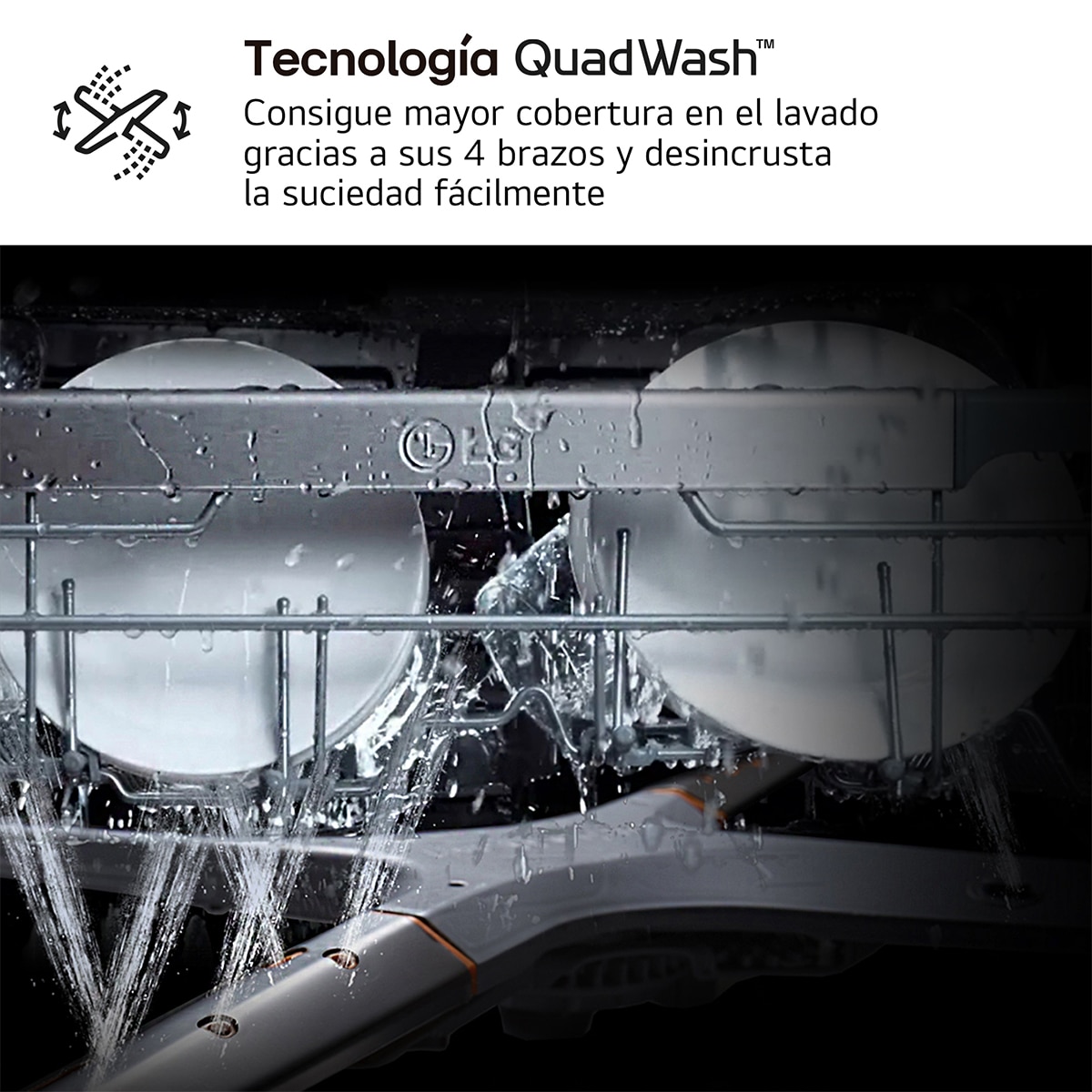 Lavavajillas LG 14 servicios QuadWashTM Steam con lavado a vapor y tercera bandeja - DF375HMS - Acero negro grafito Acero negro grafito-7