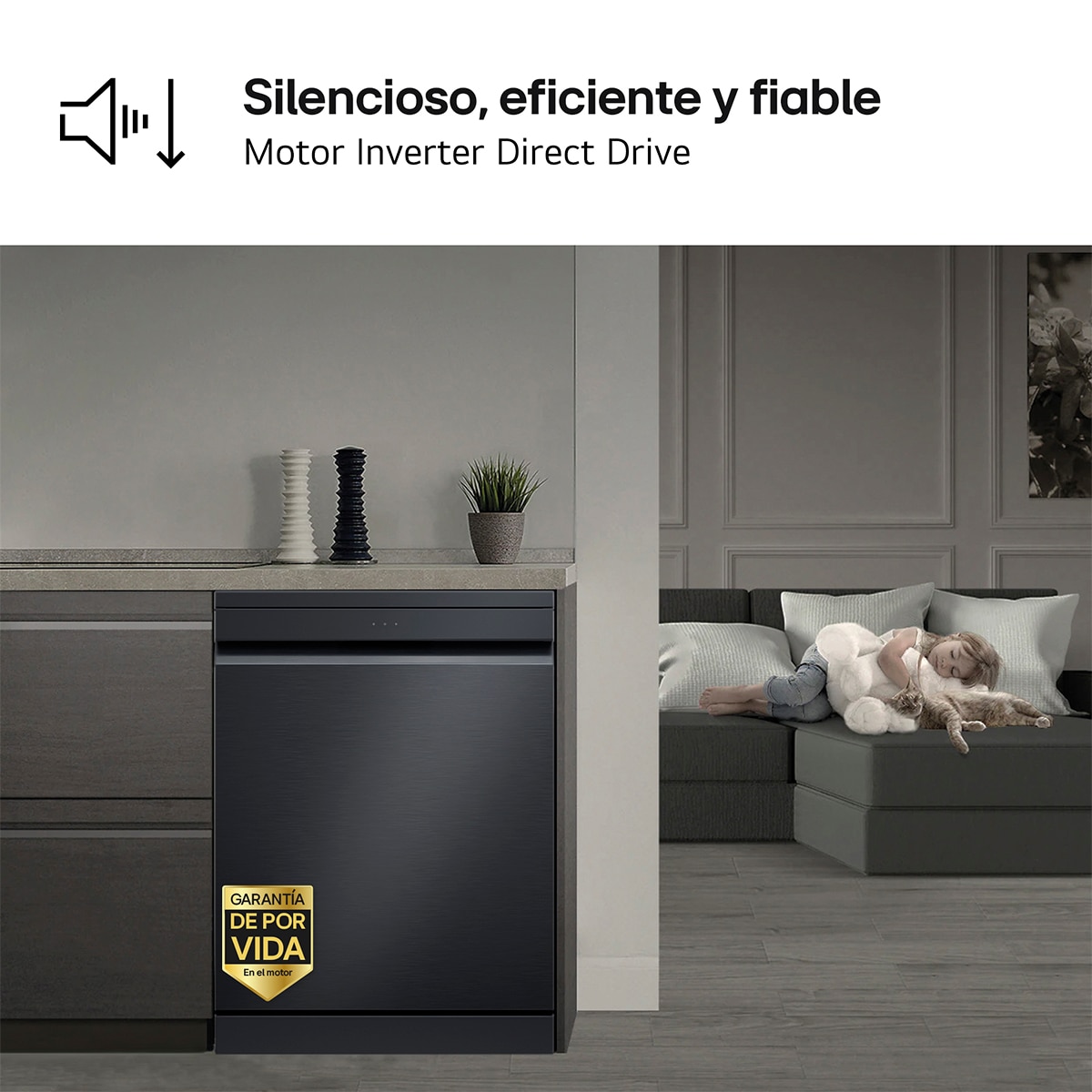 Lavavajillas LG 14 servicios QuadWashTM Steam con lavado a vapor y tercera bandeja - DF375HMS - Acero negro grafito Acero negro grafito-11