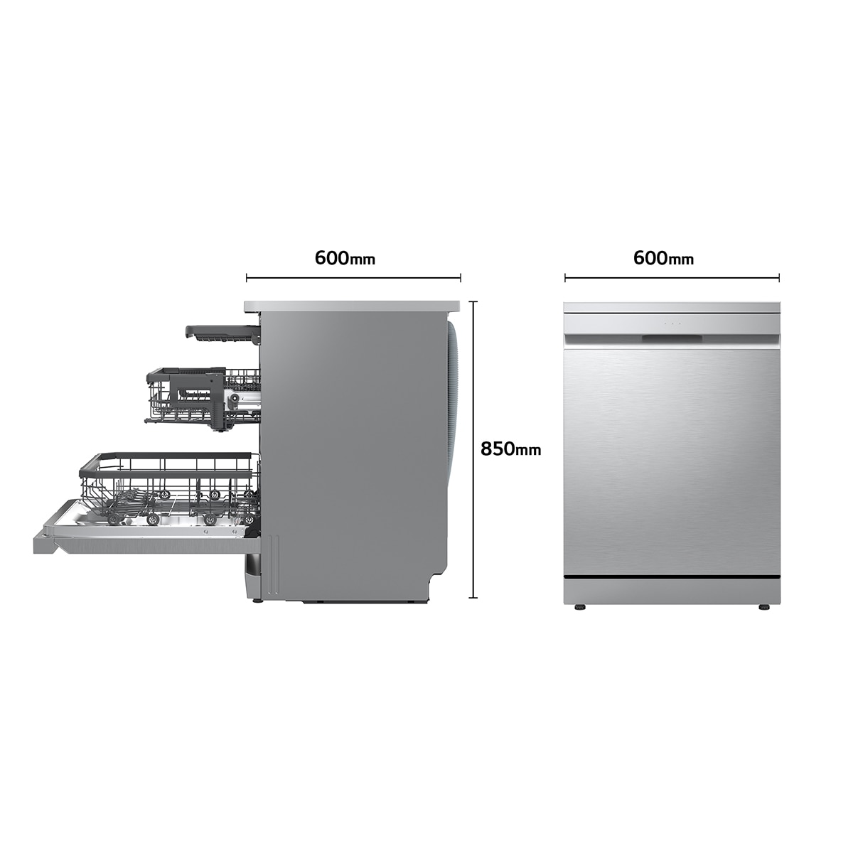 Lavavajillas LG 14 servicios QuadWashTM Steamcon lavado a vapor y tercera bandeja - DF375HVS Inox-2