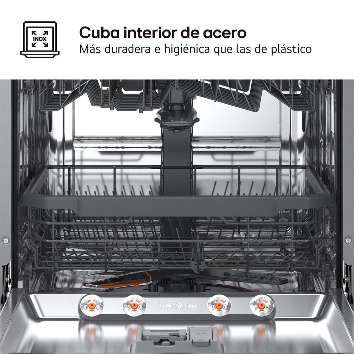 Lavavajillas LG 14 servicios QuadWashTM Steamcon lavado a vapor y tercera bandeja - DF375HVS Inox-9