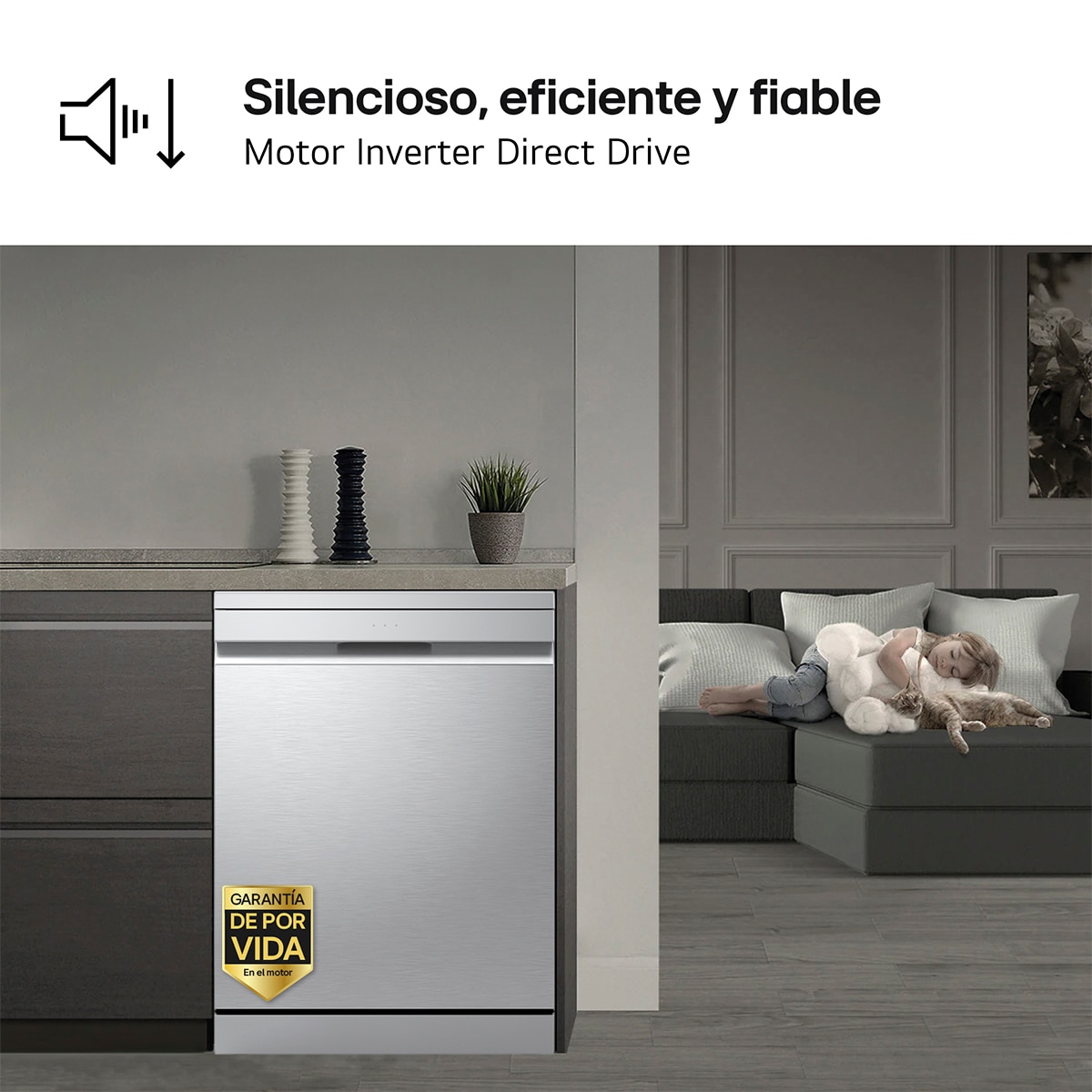 Lavavajillas LG 14 servicios QuadWashTM Steamcon lavado a vapor y tercera bandeja - DF375HVS Inox-11