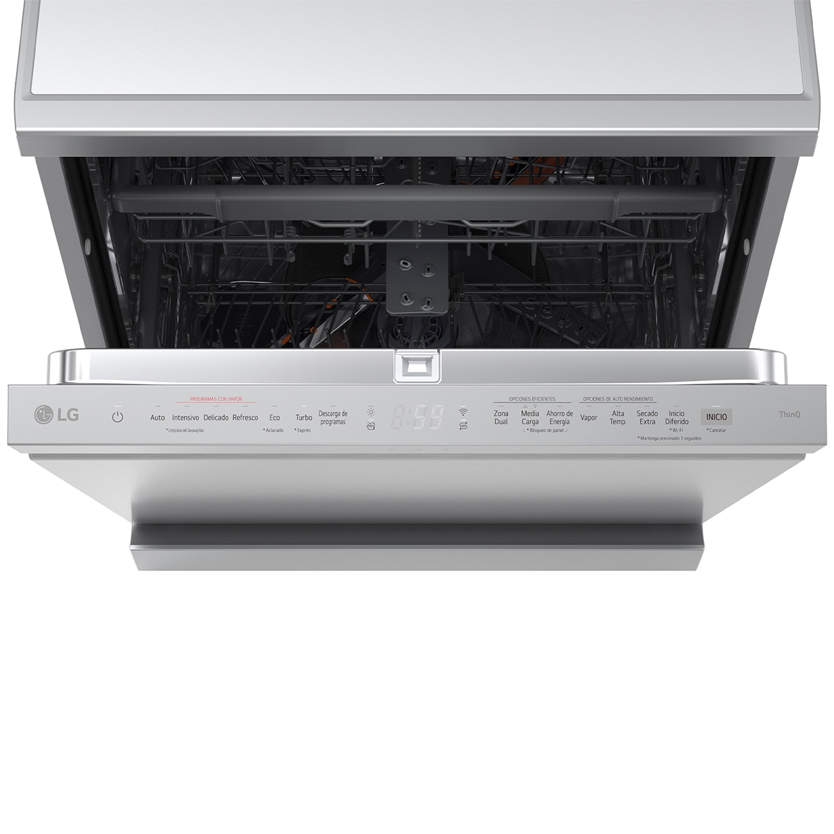 Lavavajillas LG 14 servicios QuadWashTM Steamcon lavado a vapor y tercera bandeja - DF375HVS Inox-14