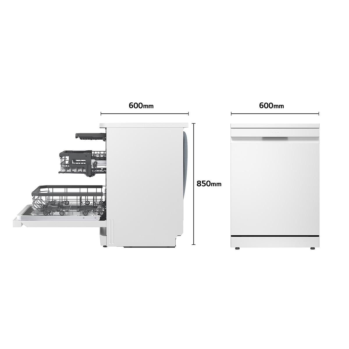 Lavavajillas LG 14 servicios QuadWashTM Steam con lavado a vapor y tercera bandeja - DF375HWS - Blanco marfil Blanco marfil-2