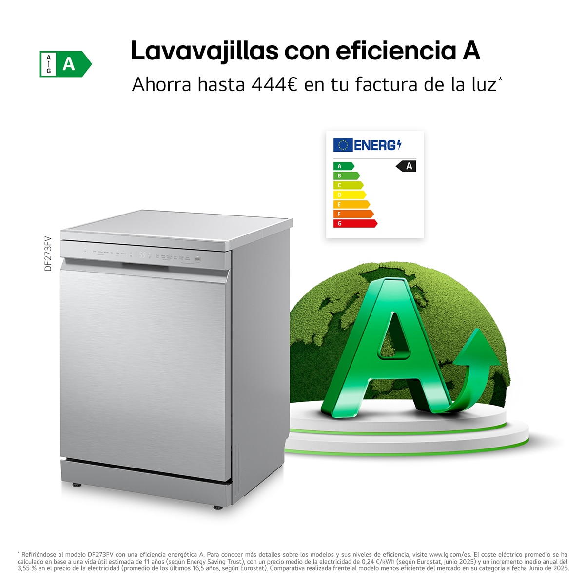 Lavavajillas LG 14 servicios QuadWashTM, con tercera bandeja - DF273FV Inox antihuellas-5