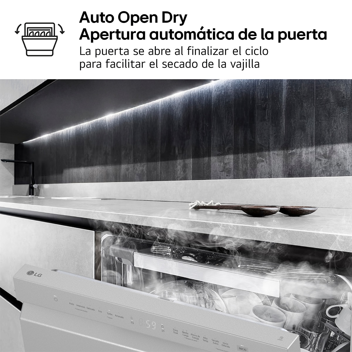 Lavavajillas LG 14 servicios QuadWashTM, con tercera bandeja - DF273FV Inox antihuellas-9