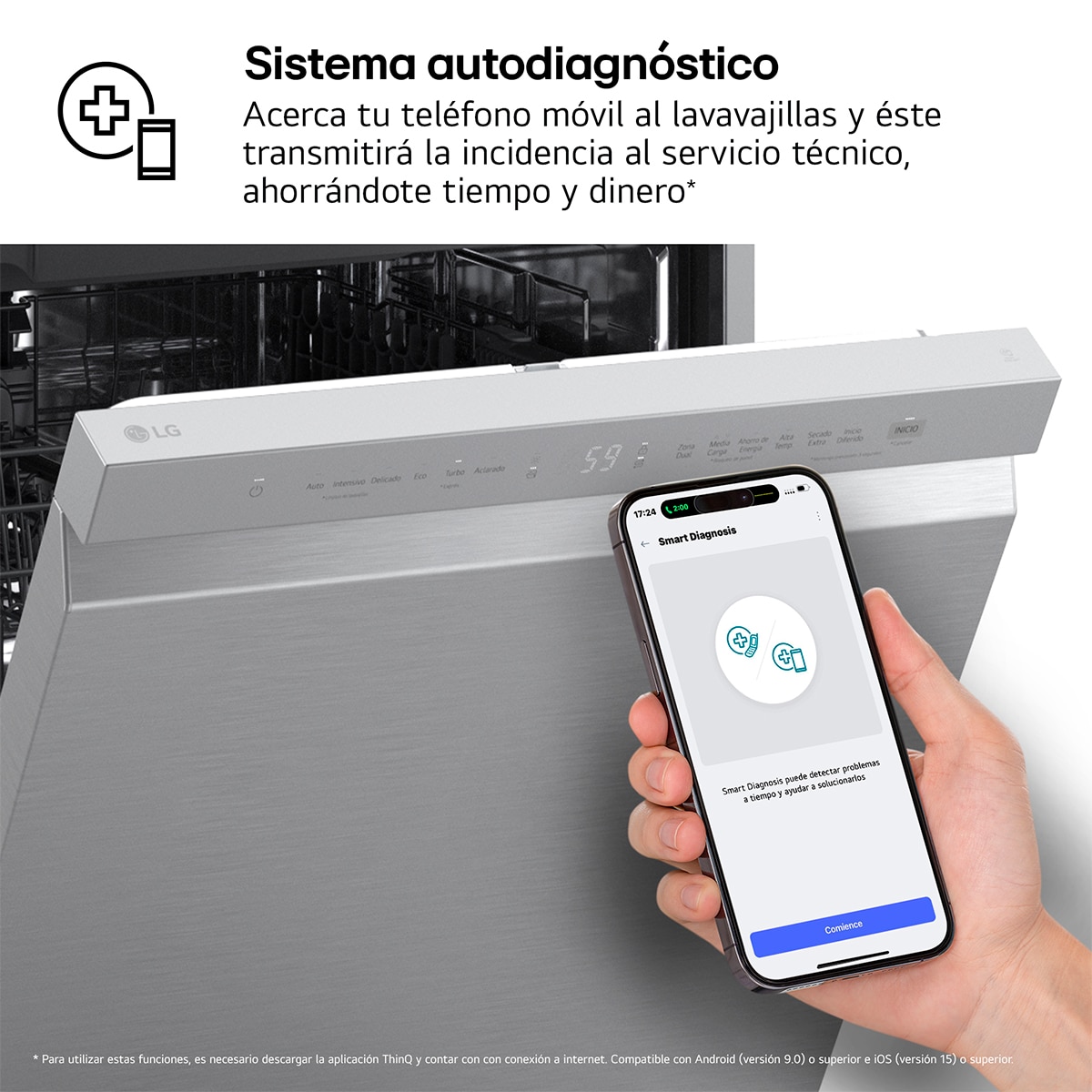 Lavavajillas LG 14 servicios QuadWashTM, con tercera bandeja - DF273FV Inox antihuellas-12