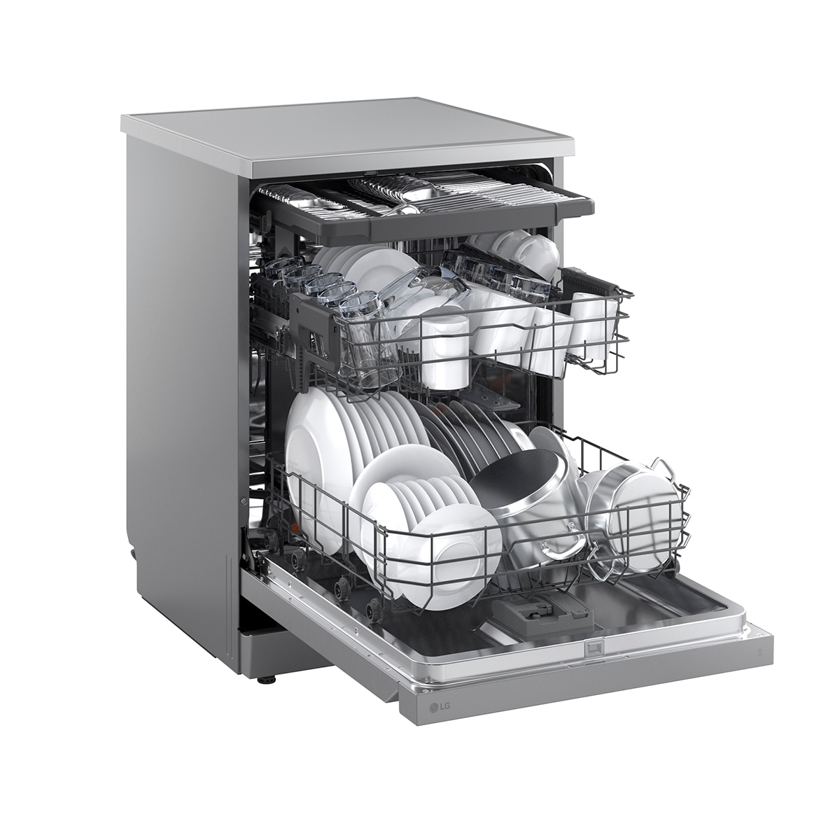 Lavavajillas LG 14 servicios QuadWashTM, con tercera bandeja - DF273FV Inox antihuellas-13