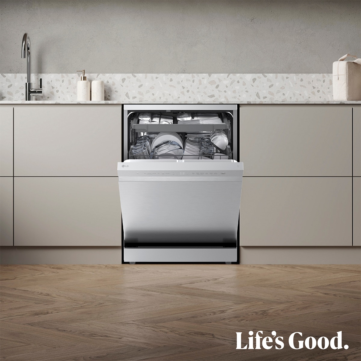 Lavavajillas LG 14 servicios QuadWashTM, con tercera bandeja - DF273FV Inox antihuellas-15