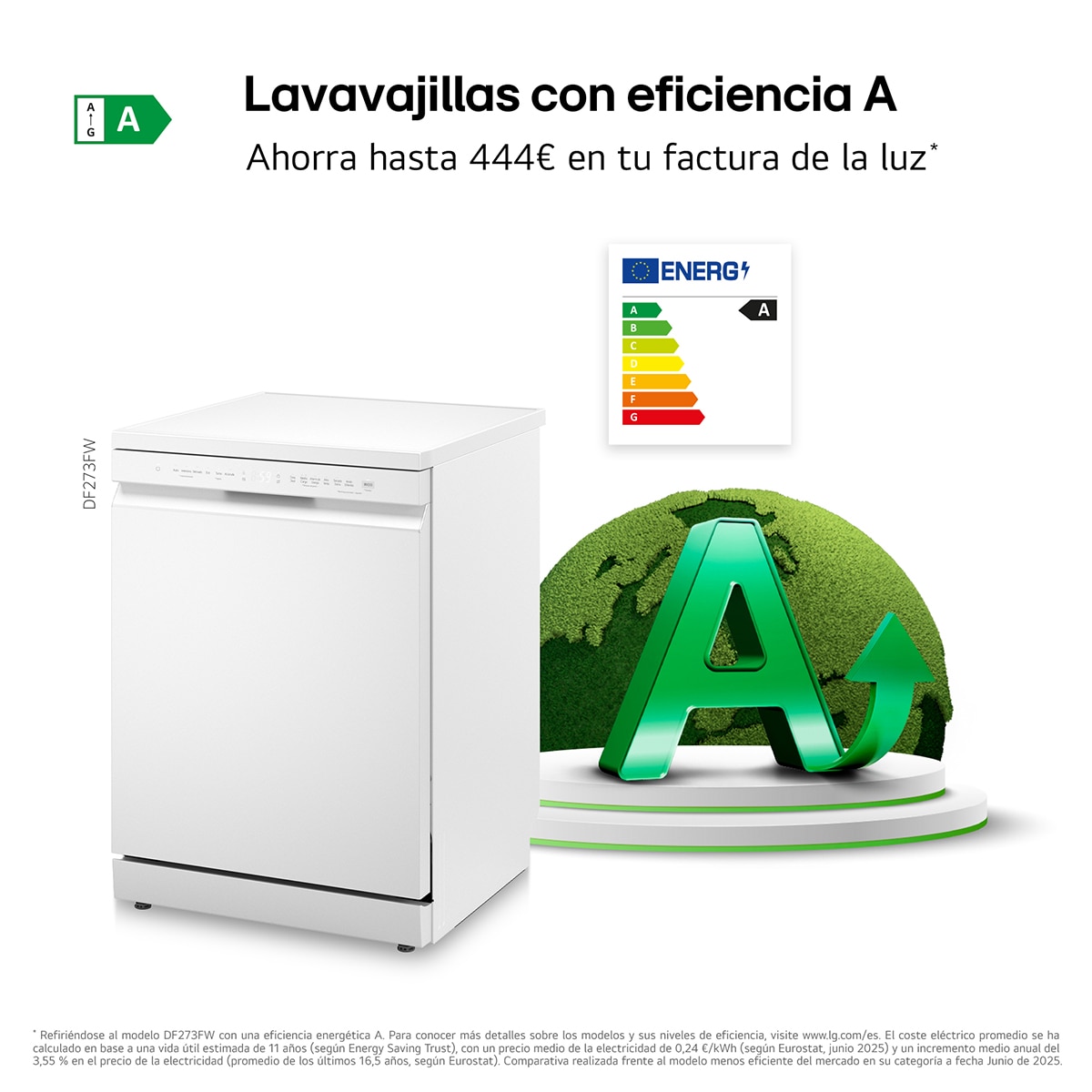 Lavavajillas LG 14 servicios QuadWashTM, con tercera bandeja - DF273FW Blanco-5