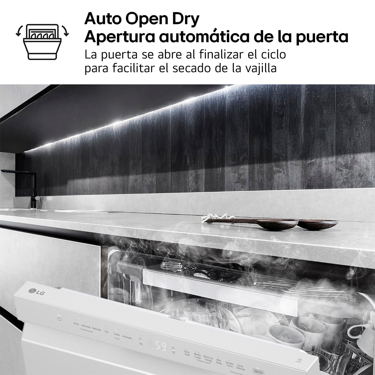 Lavavajillas LG 14 servicios QuadWashTM, con tercera bandeja - DF273FW Blanco-9