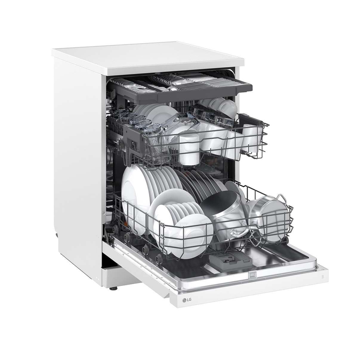 Lavavajillas LG 14 servicios QuadWashTM, con tercera bandeja - DF273FW Blanco-13