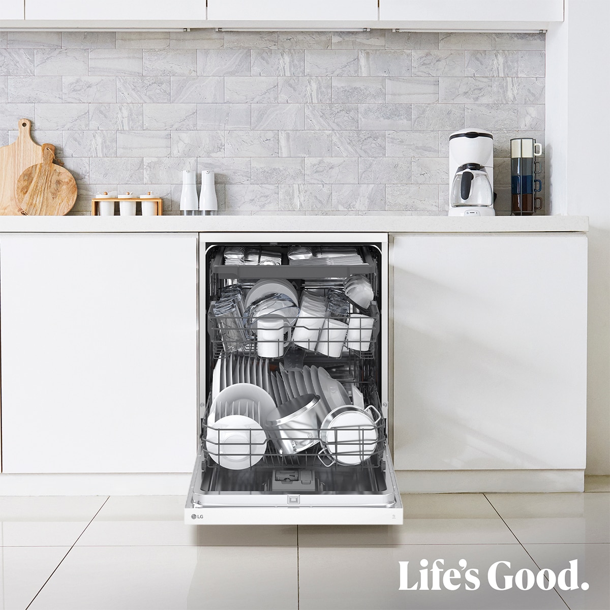 Lavavajillas LG 14 servicios QuadWashTM, con tercera bandeja - DF273FW Blanco-14