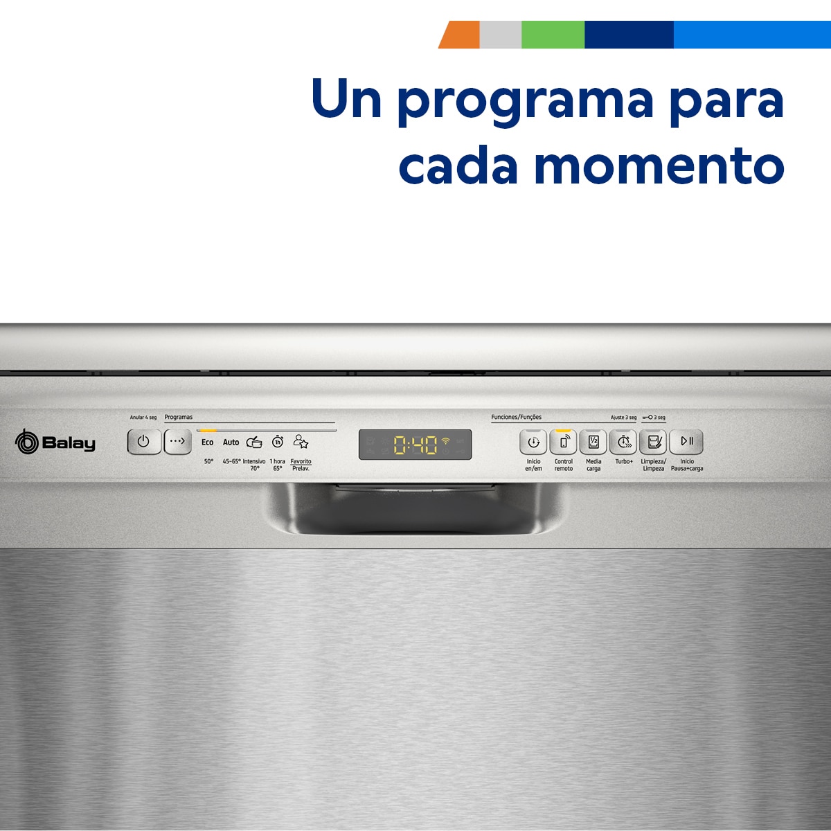 Lavavajillas Balay 13 servicios, 60 cm, ExtraSilencio - 3VS5032IP Acero antihuellas-13