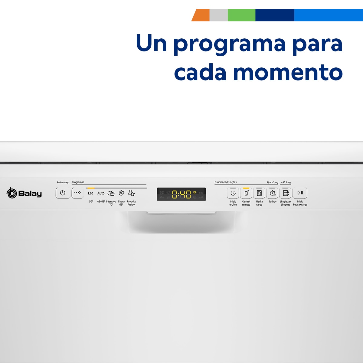 Lavavajillas Balay 13 servicios, 60 cm, ExtraSilencio, Blanco, 3VS5332BP Blanco-13