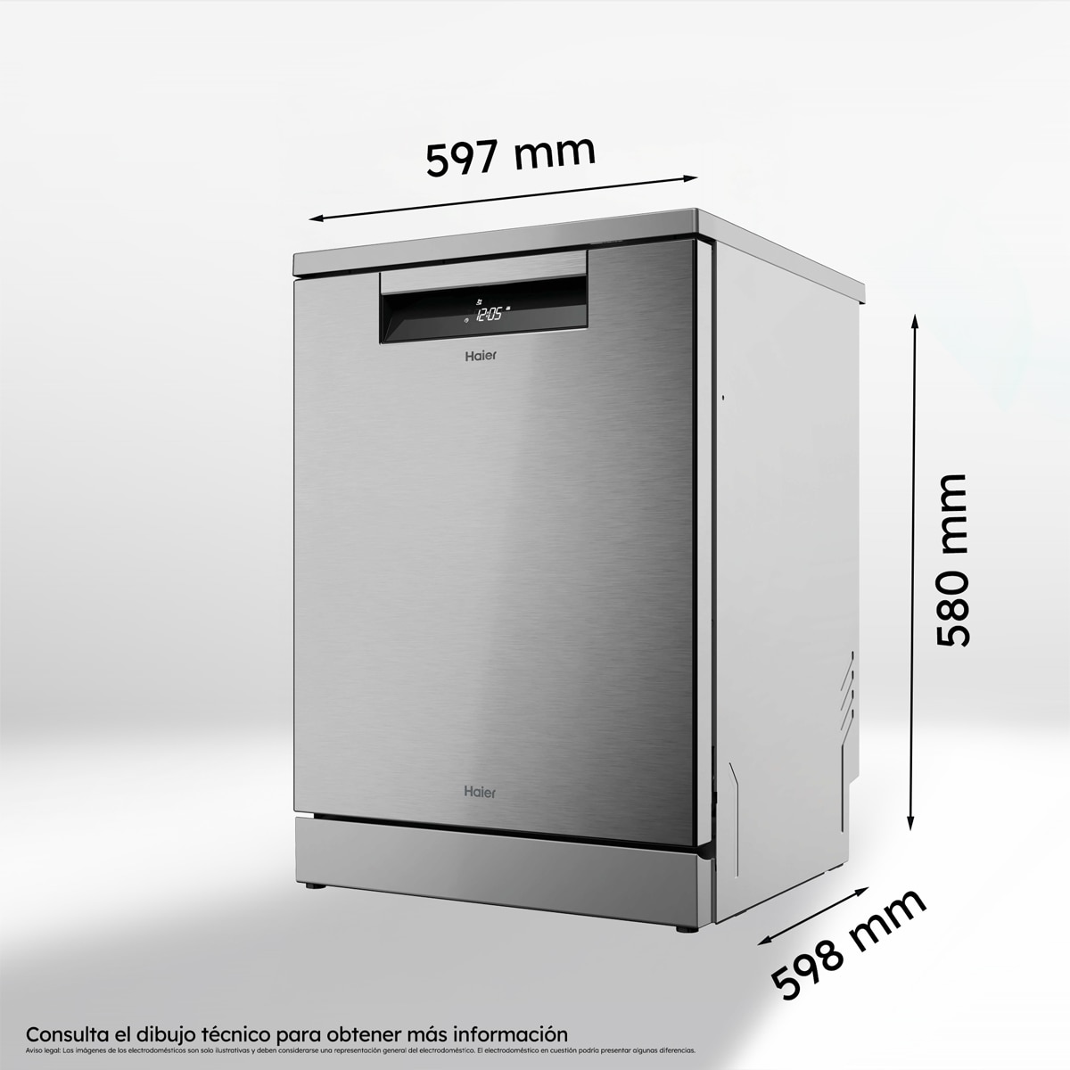 Lavavajillas Haier 16 Servicios, 3º bandeja, 60 cm, limpieza UV, I-Pro Shine Biovitae - XF 6B2M3BX - Inox Inox-3